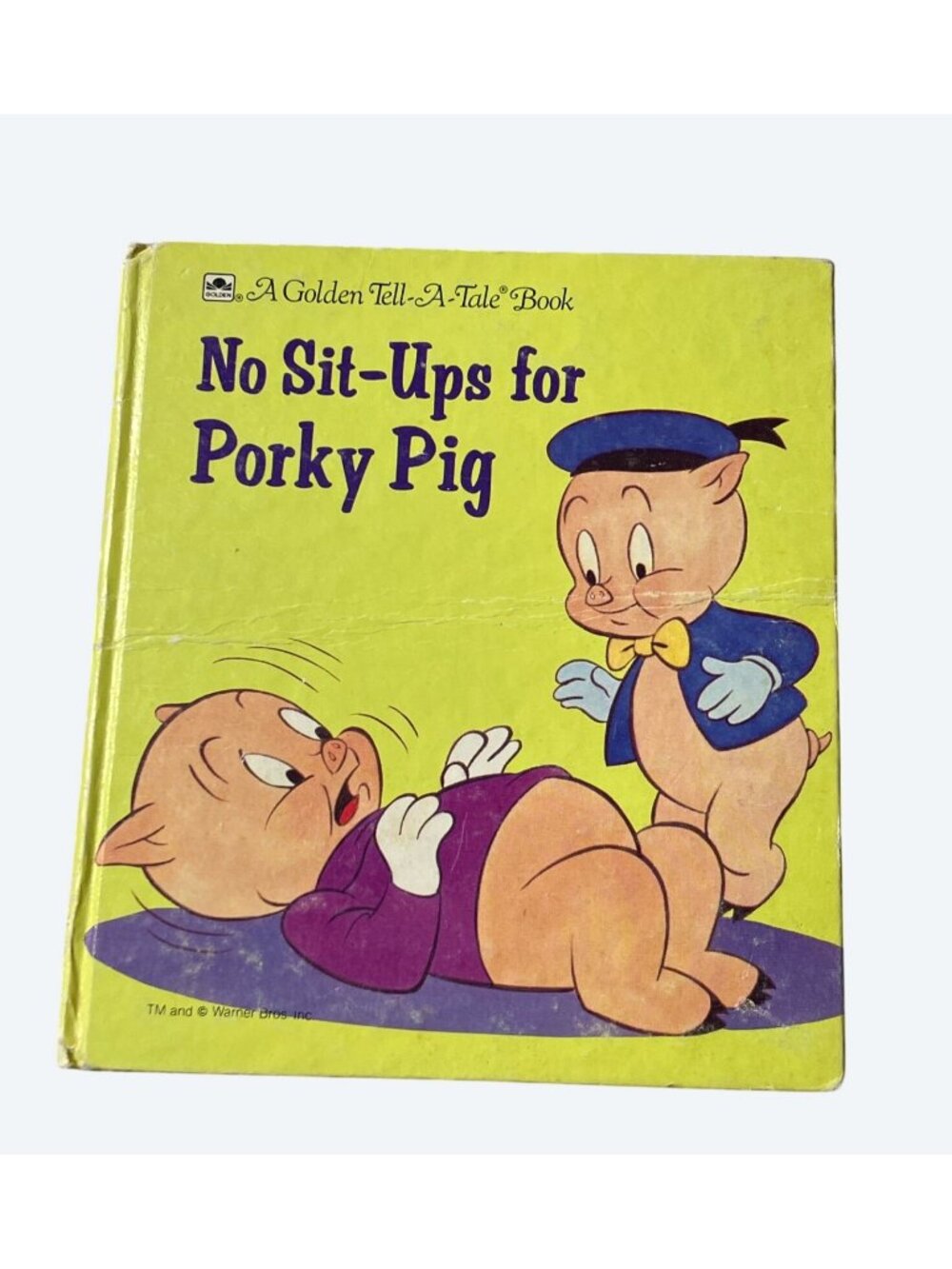 No Sit-Ups For Porky Pig Hardcover Vintage Childrens Book Golden Tell-A-Tale Ser